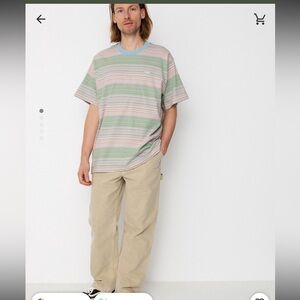 Obey stripped shirt L